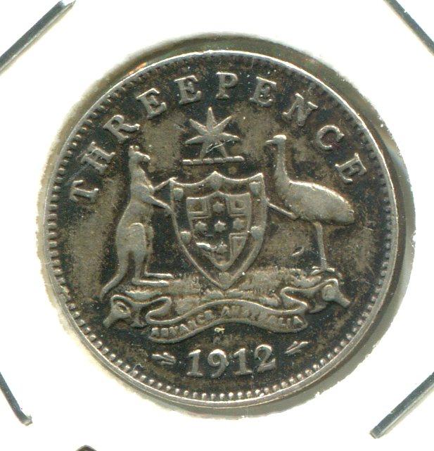 AUSTRALIA 1912 THREEPENCE 'RARE' (02)