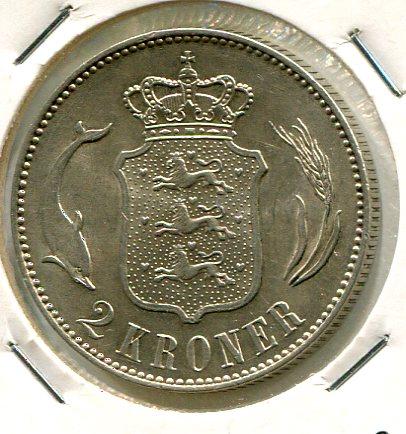 DENMARK 1915 2 KRONER