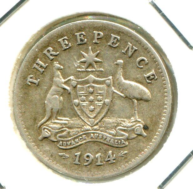 AUSTRALIA 1914 THREEPENCE 'RARE'