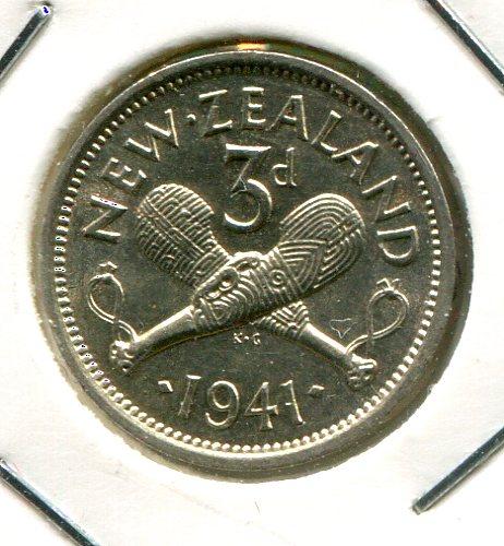 N.ZEALAND 1941 THREEPENCE 'RARE'