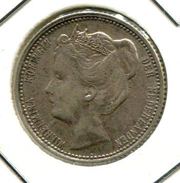 NETHERLANDS 1906 25 CENTS