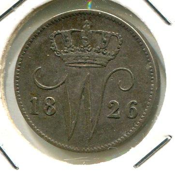 NETHERLANDS 1826 25 CENTS