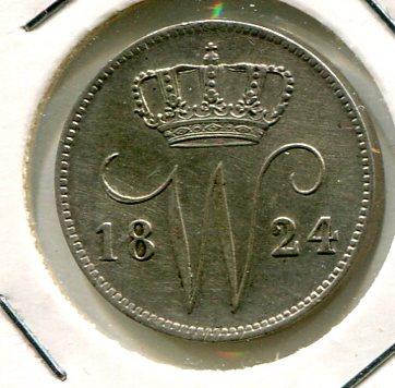 NETHERLANDS 1824A 25 CENTS