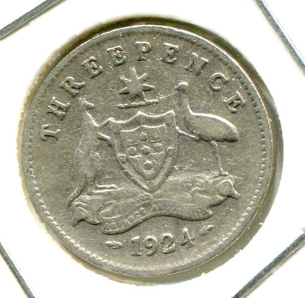 AUSTRALIA 1924 THREEPENCE 'SCARCE'