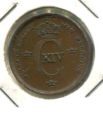 SWEDEN 1839 1/3rd SKILLING