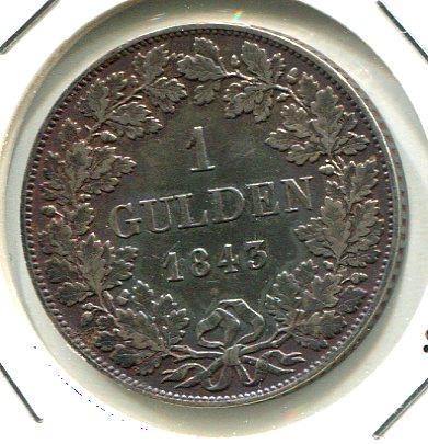 GERMANY BAVARIA 1843 GULDEN