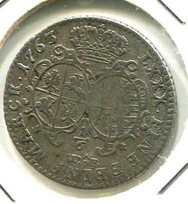 GERMANY SAXONY 1763 1/6th THALER