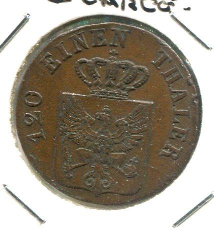 GERMANY PRUSSIA 1838A 3 PFENNIG 'SCARCE'