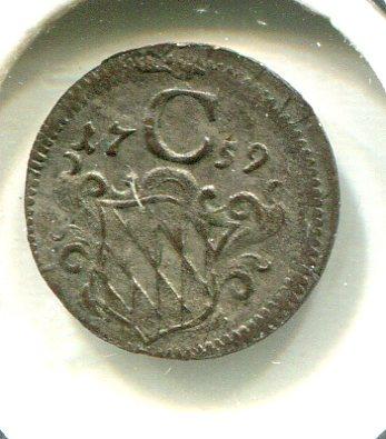 GERMANY BAVARIA 1759 PFENNIG