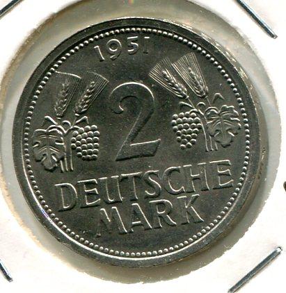 GERMANY 1951J 2 MARKS