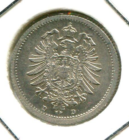 GERMANY 1874D 20 PFENNIG