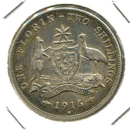 AUSTRALIA 1916M FLORIN