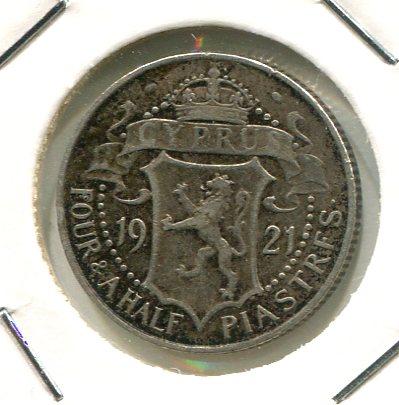 CYPRUS 1921 4 1/2 PIASTRE (03)