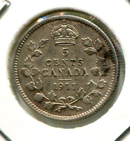 CANADA 1911 5 CENTS