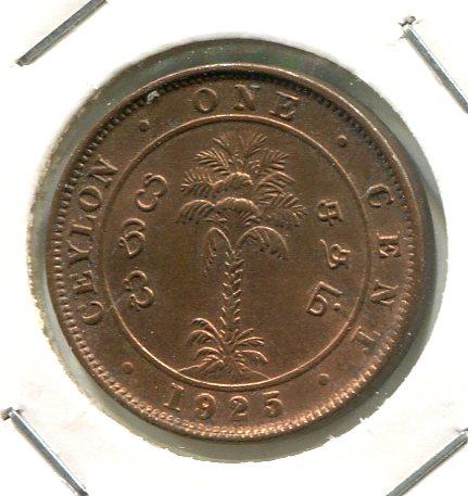 CEYLON 1925 CENT