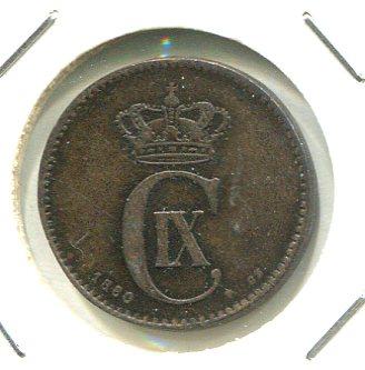 DENMARK 1880 2 ORE (SCARCE)