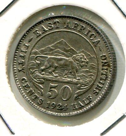 EAST AFRICA 1924 50 CENTS