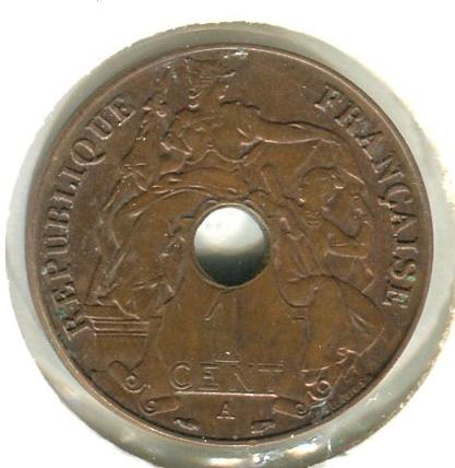 FRENCH INDO CHINA 1938 1 CENT