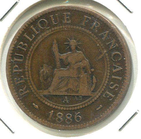 FRENCH INDO CHINA 1886A 1 CENT