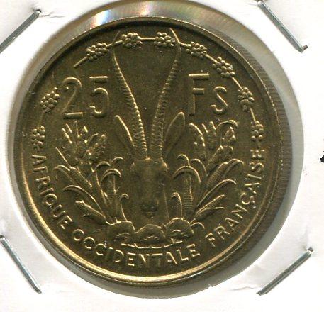 FRENCH WEST AFRICA 1956 25 FRANCS