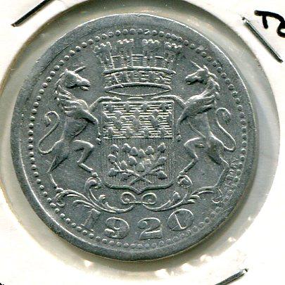 FRANCE 1920 25 CENTS TOKEN