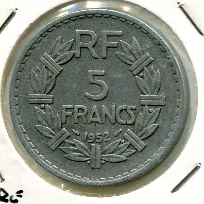 FRANCE 1952 5 FRANC 'RARE'