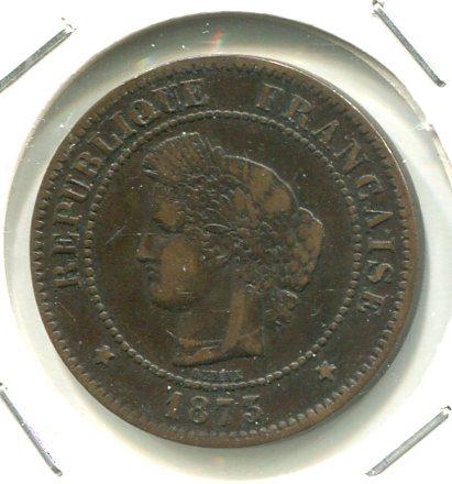 FRANCE 1873K 5 CENTS